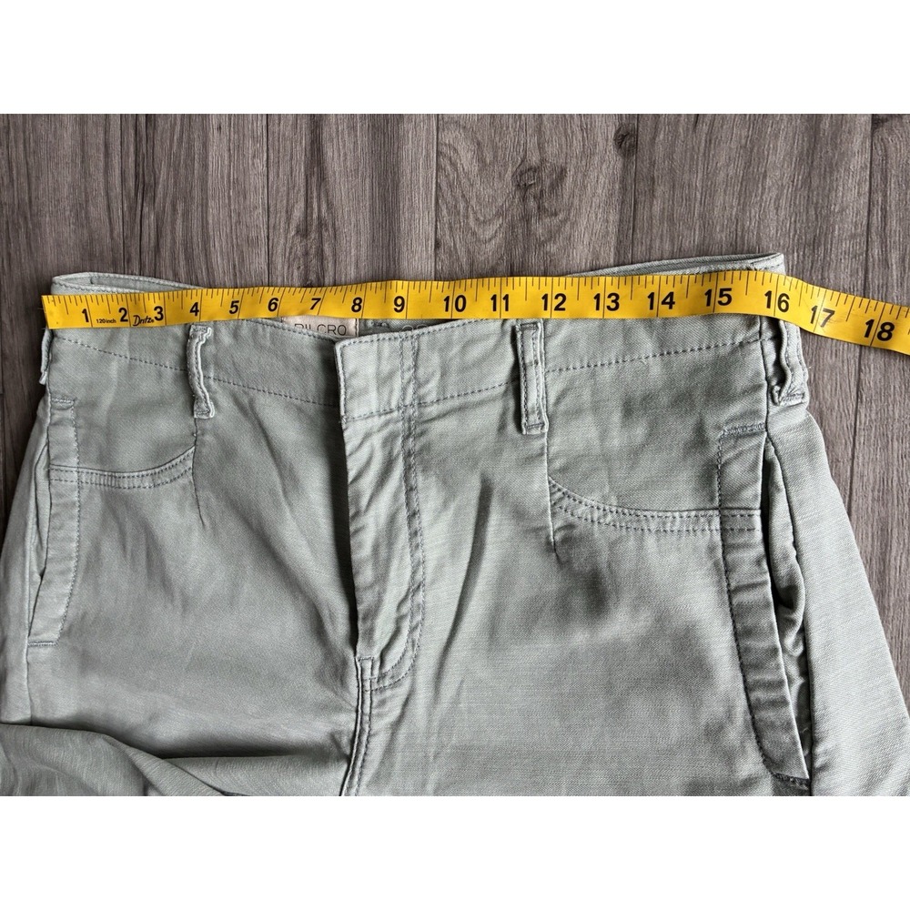 Pilcro Vintage Bow Full-Length Barrel Pants Sage Green Size 28 Anthropologie - Picture 6 of 16